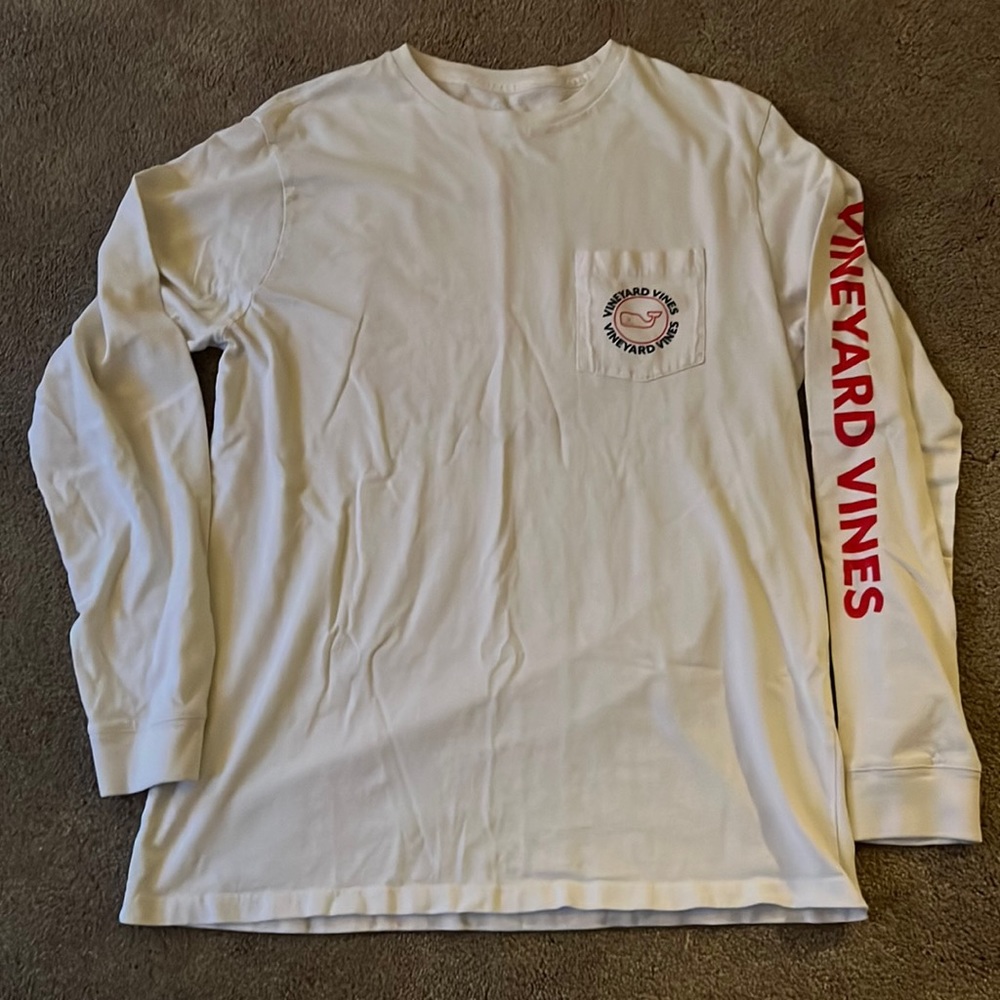 Vineyard Vines WHITE Long Sleeve T-Shirt - Size M (Youth)